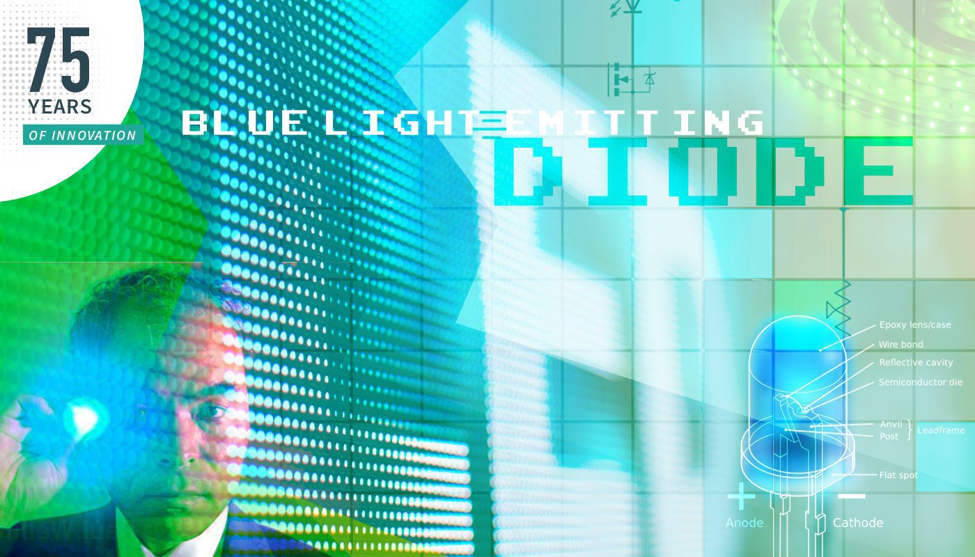 75 Years of Innovation LED, first bluelight emitting diode SRI