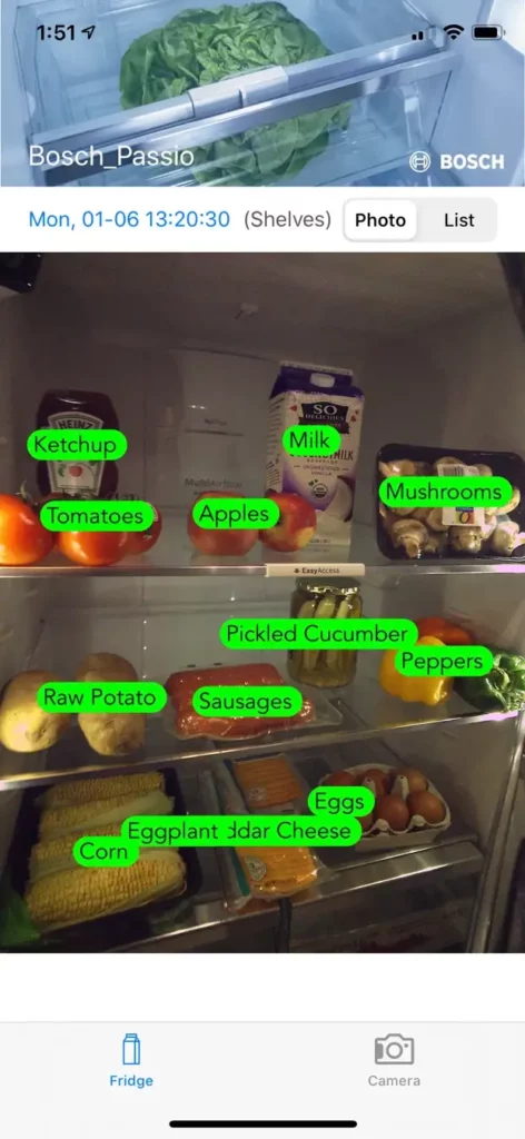 Passio-Bosch-smartfridge-mobile-view with AR overlay