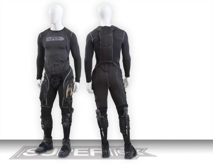 manequins wearing Superflex-suit-prototype-front-and-back