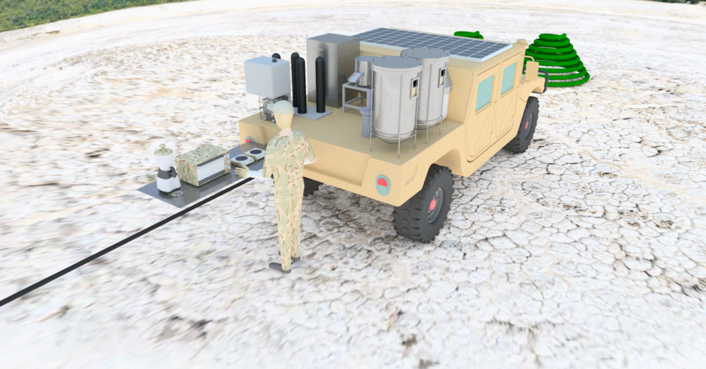 Crisis food distribution vehicle mockup