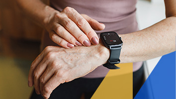 Woman looking at a smartwatch