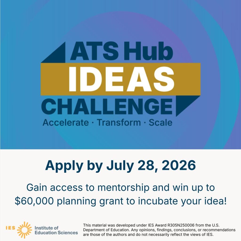 A flyer for the ATS Hub Ideas Challenge, with a due date of July 28, 2026